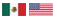 Mexico and USA Flags